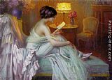 Famous Clair Paintings - La Lecture Au Clair de la Lampe